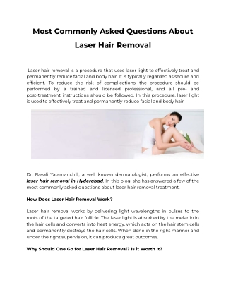 Most Commonly Asked Questions About Laser Hair Removal