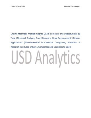 Chemoinformatic Market Analysis 2023