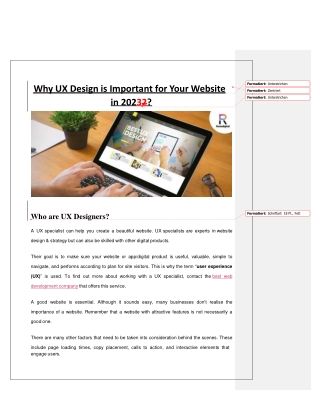 Why UX Design is Important for Your Website in 2023