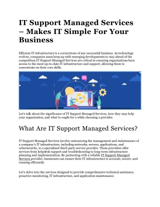 IT Support Managed Services