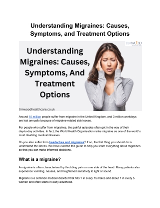 Understanding Migraines_ Causes, Symptoms, and Treatment Options