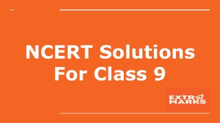 NCERT Solutions For Class 9