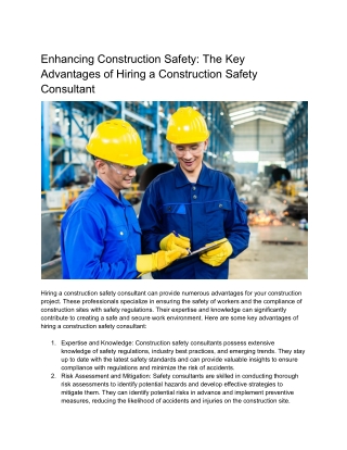 Enhancing Construction Safety_ The Key Advantages of Hiring a Construction Safety Consultant