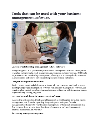 Tools that can be used with your business management software