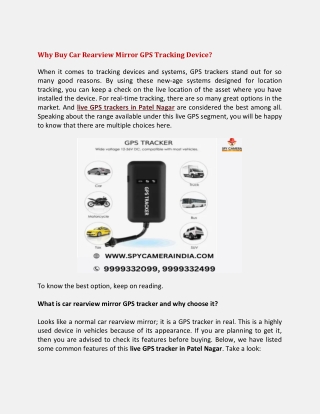Why Buy Car Rearview Mirror GPS Tracking Device