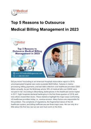 Top 5 Reasons to Outsource Medical Billing Management in 2023