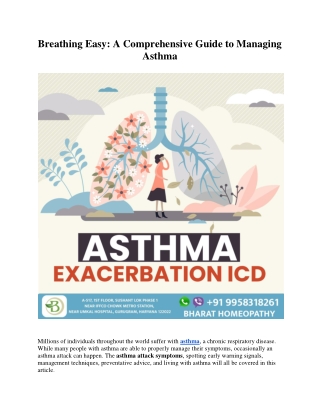 Breathing Easy: A Comprehensive Guide to Managing Asthma