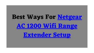 Instant Guide for Netgear AC1200 Range Extender setup