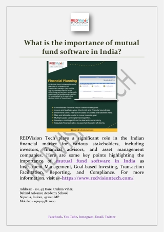 What is the importance of mutual fund software in India