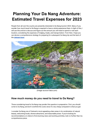 Planning Your Da Nang Adventure: Estimated Travel Expenses for 2026