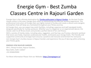 Energie Gym - Best Zumba Classes Centre in Rajouri Garden