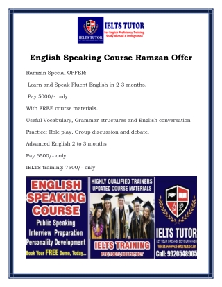 English Speaking Course Ramzan Offer