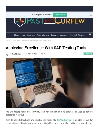 Achieving Excellence With SAP Testing Tools