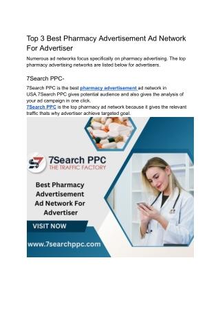 Top 3 Best Pharmacy Advertisement Ad Network For Advertiser