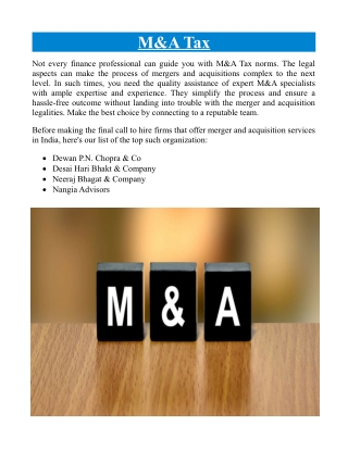 M&A Tax Services