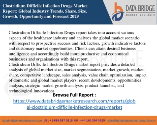 Clostridium Difficile Infection Drugs Market