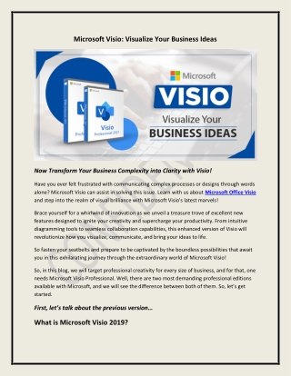 Microsoft Visio: Visualize Your Business Ideas