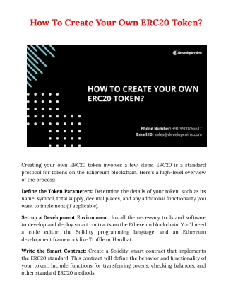 How To Create Your Own ERC20 Token?