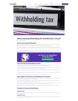 What Is Backup Withholding Tax And Who Has To Pay It