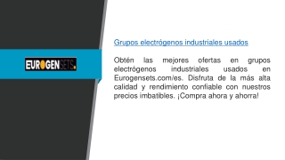 Venta de grupos electrógenos industriales usados