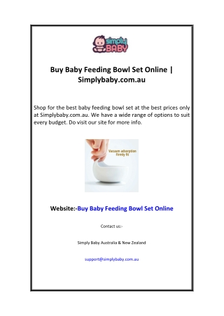 Buy Baby Feeding Bowl Set Online  Simplybaby.com.au