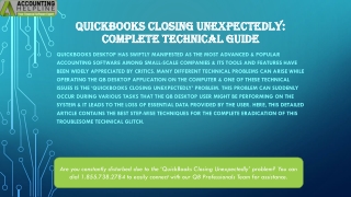 Easy method to fix QuickBooks Closing Unexpectedly Issue