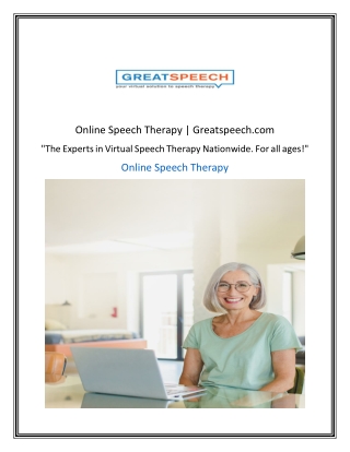 Online Speech Therapy  Greatspeech