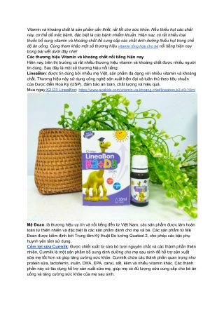 Các thương hiệu Vitamin tổng hợp cho bé giá rẻ, tốt nhất