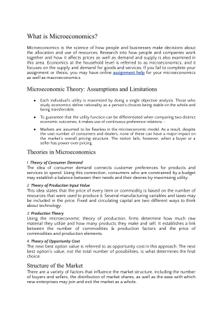 What is Microeconomics?