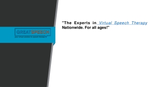 Virtual Speech Therapy  Greatspeech.com