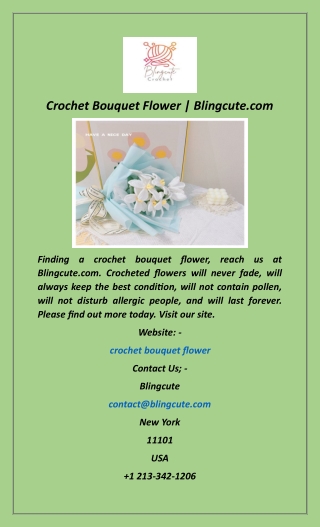 Crochet Bouquet Flower  Blingcute