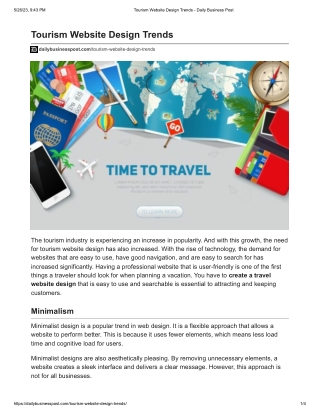Tourism Website Design Trends