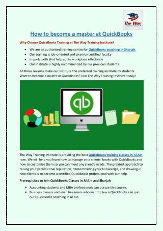 How to become a master at QuickBooks