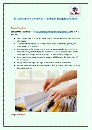 Best Document Controller Training in Sharjah and Al Ain