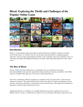 Bloxd _ Exploring the Thrills and Challenges of the Popular Online Game