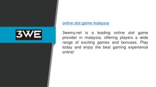 Online Slot Game Malaysia 3wemy.net