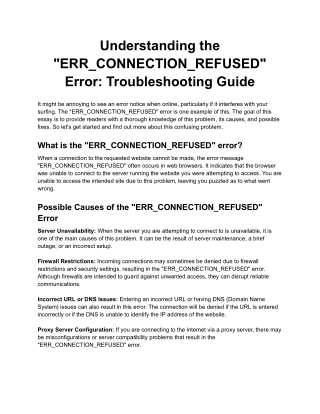 Understanding the _ERR_CONNECTION_REFUSED_ Error_ Troubleshooting Guide