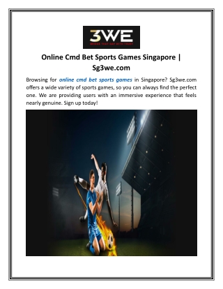 Online Cmd Bet Sports Games Singapore  Sg3we.com