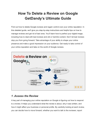 Guide To Delete a Review on Google