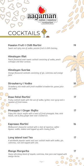 Drinks Menu - Port Melbourne