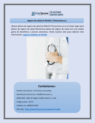 Seguro de salud en Florida | Fsinsurance.us