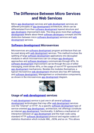 The Difference Between Micro Services and Web Services