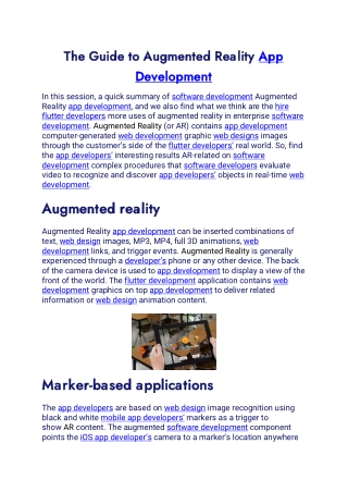 The Guide to Augmented Reality App Development