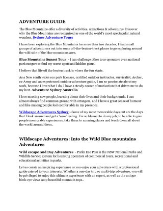 Blue Mountains Eco Tours