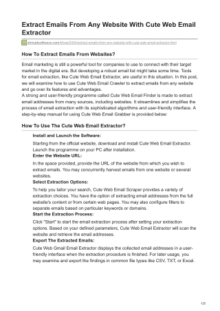 1Extract Emails From Any Website With Cute Web Email Extractor
