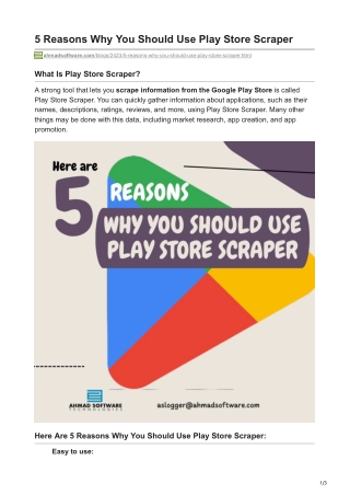 5 Reasons Why You Should Use Play Store Scraper