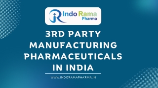 3rd Party Manufacturing Pharmaceuticals In India