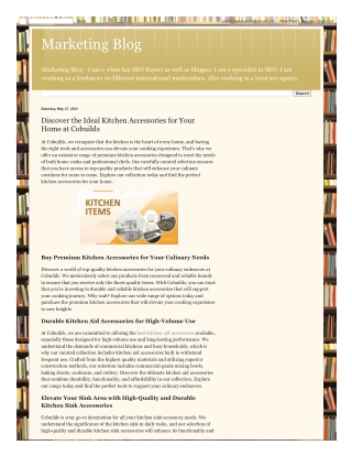 Marketing Blog_ Discover the Ideal Kitchen Accessories for Your Home at Cobuilds
