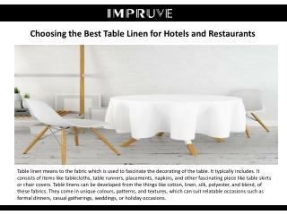 Choosing the Best Table Linen for Hotels and Restaurants