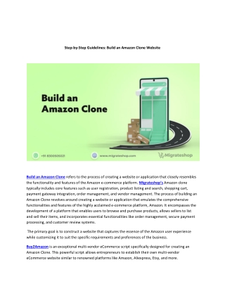 Step-by-Step Guidelines  Build an Amazon Clone Website